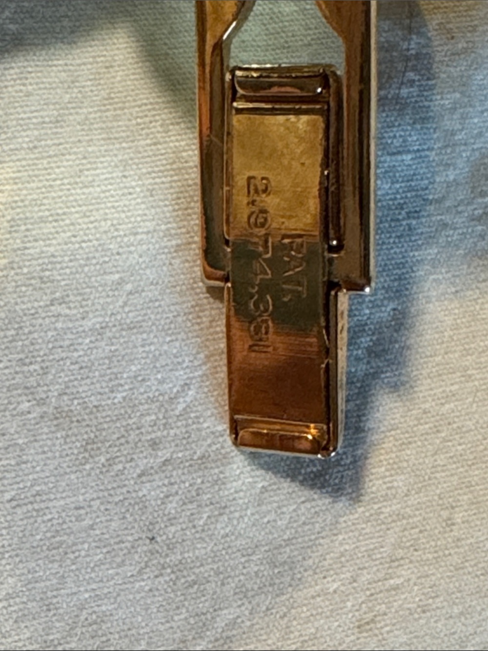 Wells Fargo Black and Gold Carriage Round Cufflinks (PAT number on clip) - Picture 4 of 4